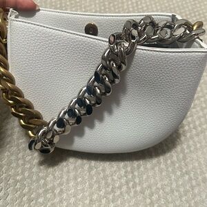 Stella McCartney White Leather Chain Strap Bag